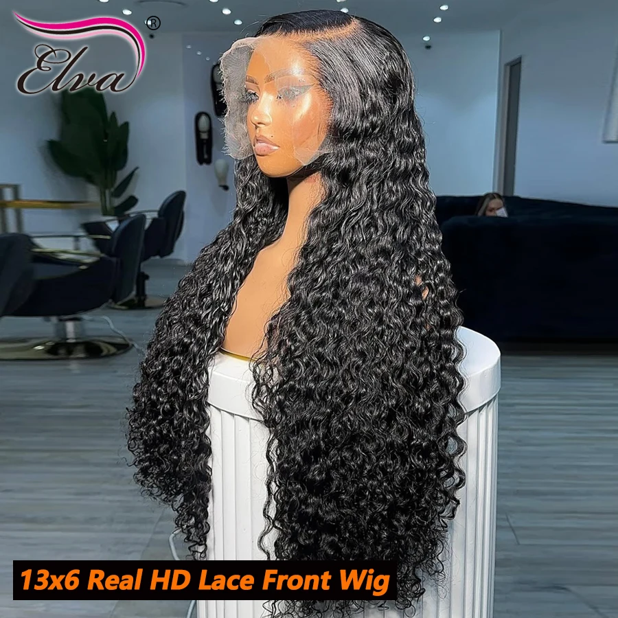 Elva Hair-peluca sin pegamento para mujer, pelo de princesa humano rizado birmano, 13x4/13x6, transparente, HD, prearrancado, listo para usar