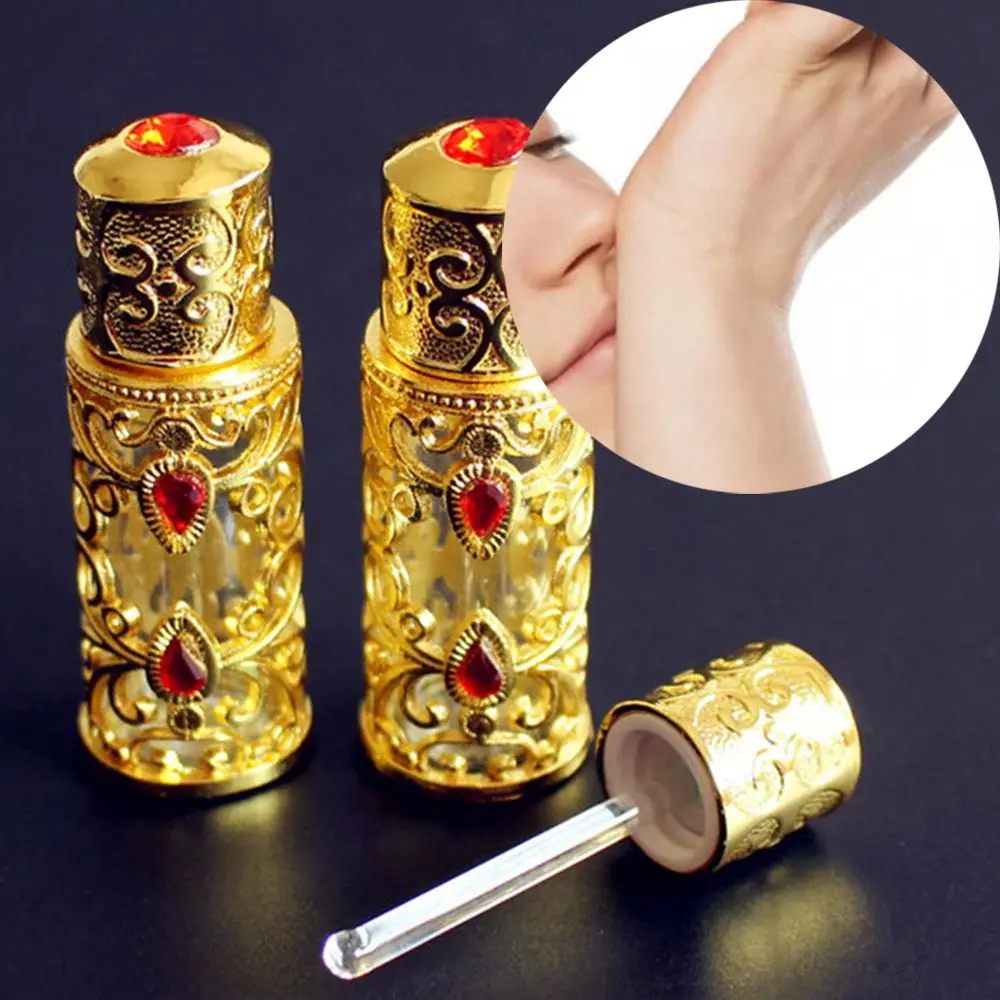 Estilo árabe médio oriente estilo antigo metal garrafas recarregáveis garrafas de óleo essencial recipiente cosmético garrafas de perfume