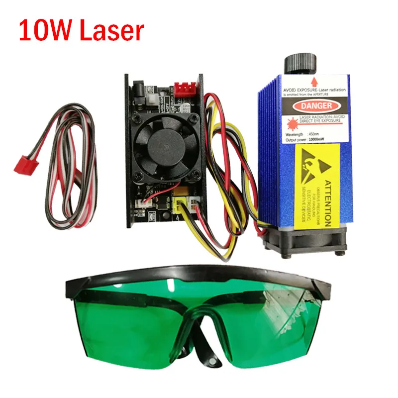 Głowica laserowa moduł 1W 1.6W 2.5W 3W 5.5W 7W 10W 15W 20W z okulary ochronne do grawerowania