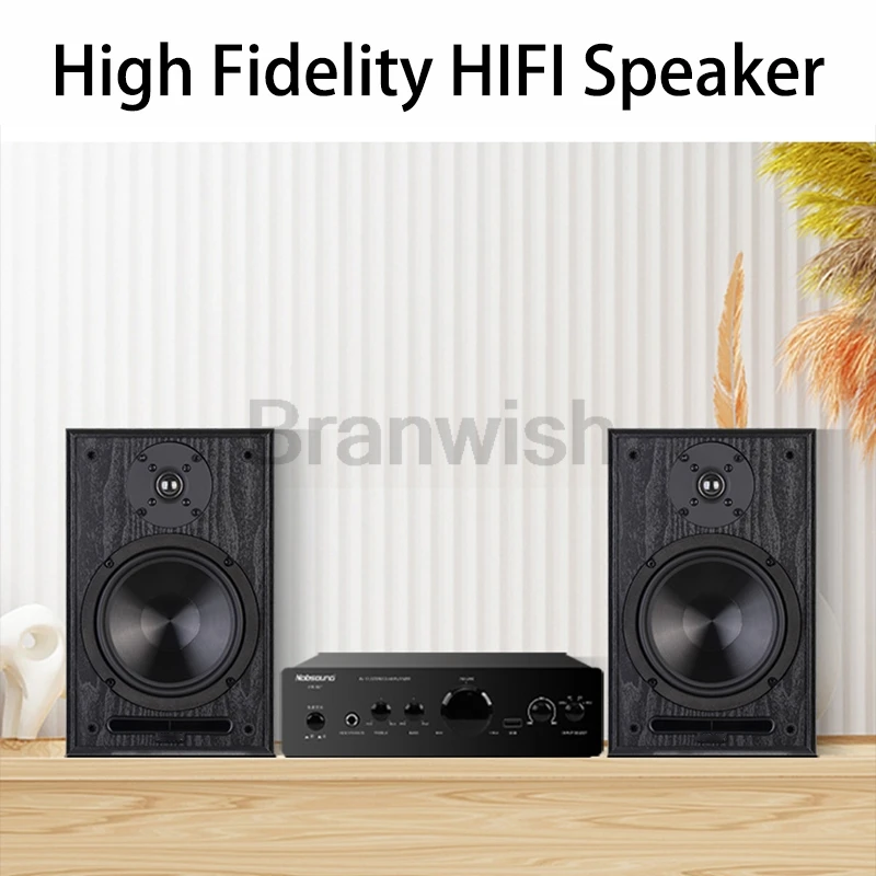 6.5 Inch Subwoofer 100W*2 Power Speaker Passive Bookshelf Speaker Two-Way Surround Sound Desktop HiFi Speaker Sound Box Speaker