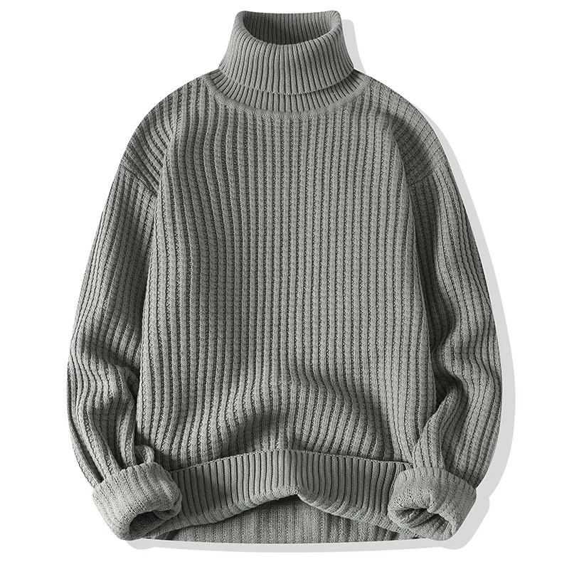 Autumn Winter New Mens Sweater Turtleneck Pullover Men Solid Color knit Sweater Business Casual Sweater Warm Pull Jumper