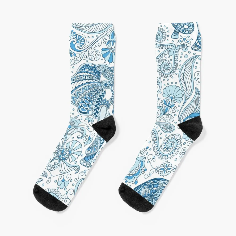 Blue indian elephantSocks Thermo Socks For Men