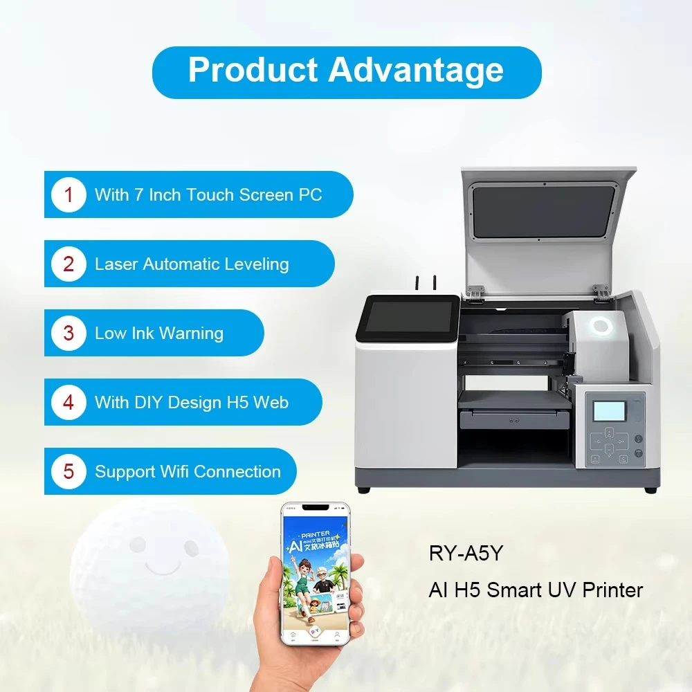 Custom Desktop Mini Size Golf Ball UV Flatbed Printer for Golf Club Automatic Smart Cloud Printing Machine