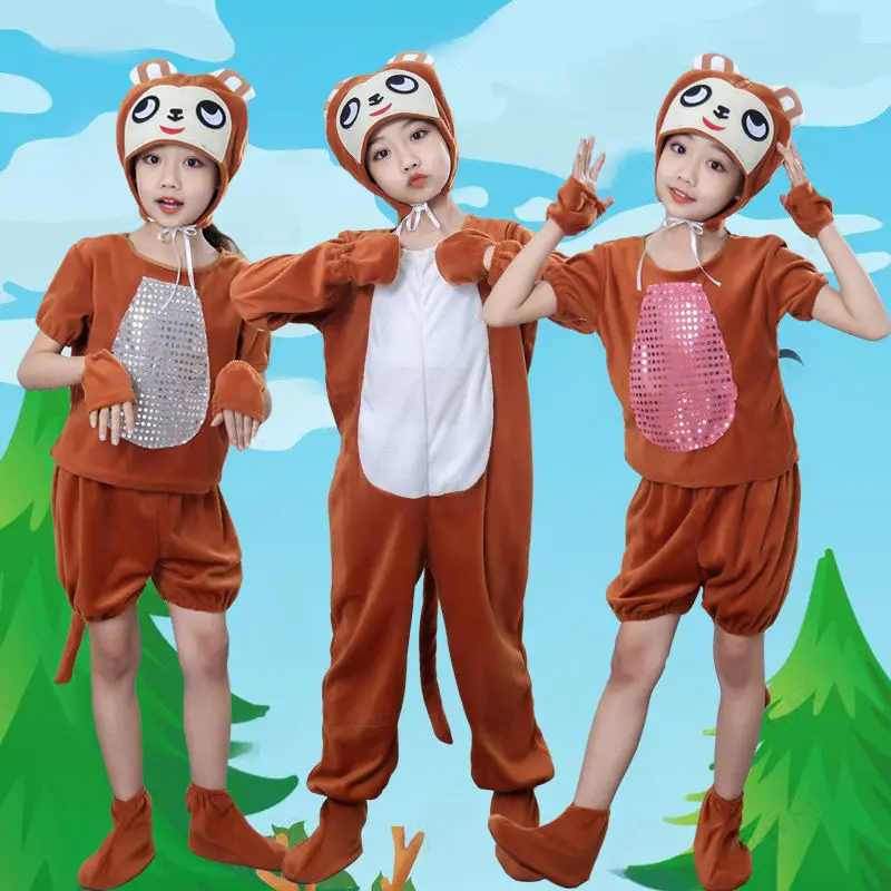 Children's Little Monkey Performance Clothing Monkey Fishing For The Moon Dance Clothing Cos Animal Monkey Performance Dress