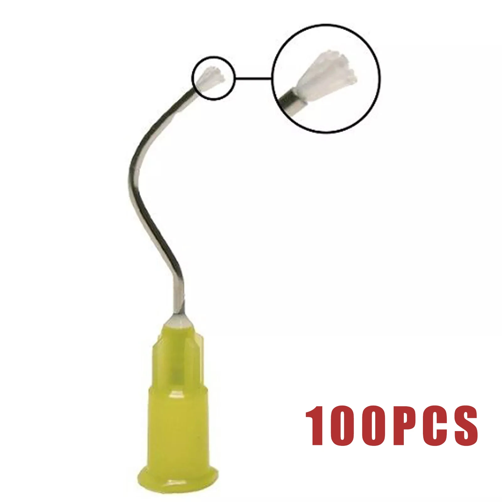 

Стоматологические одноразовые металлические настольные желтые кончики с набивкой кистью 100шт.