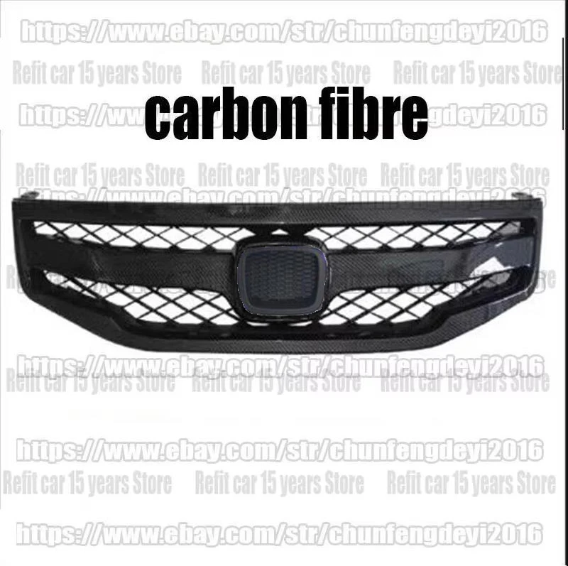For Honda Accord 2011-2012 8.5th Gen 4dr Sedan carbon fiber style Front Grille Trim car assecories