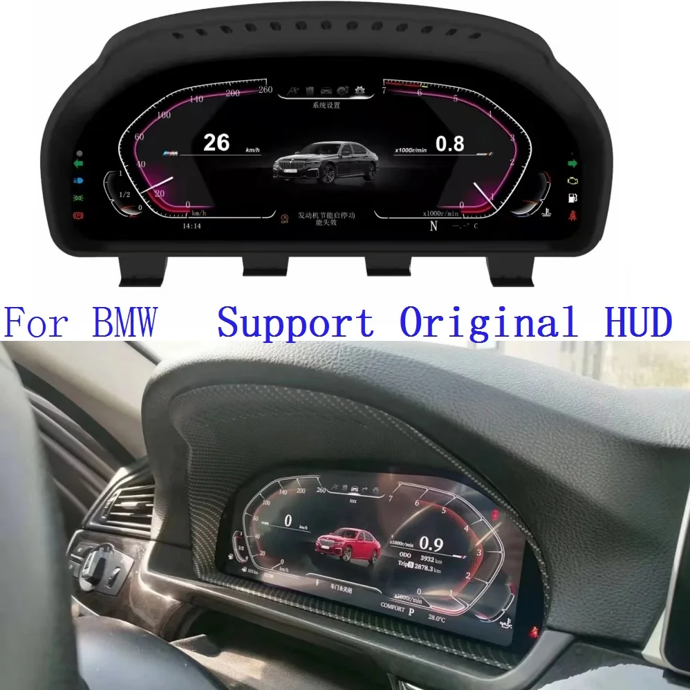 LCD Instrument Dashboard For BMW X3 X4 X5 X6 F10 F15 F16 F25 F26 3/5/6/7 Series F30 E60 E70 Car Digital Panel Speedmeter