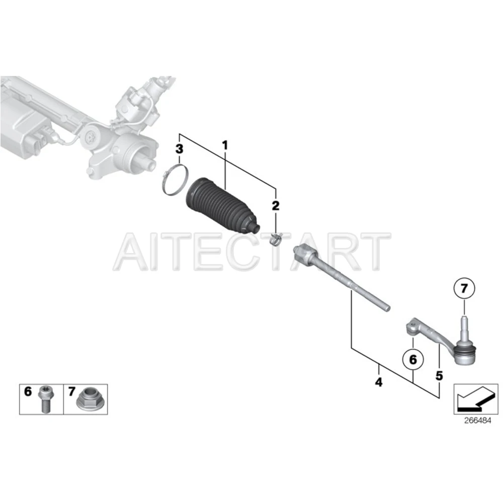 2pcs Front Tie Rod End Assembly Driver Passenger for BMW 1 3 4 Series E88 E89 E90 E92 E93 OEM 32106765235 32106765236 Brand New
