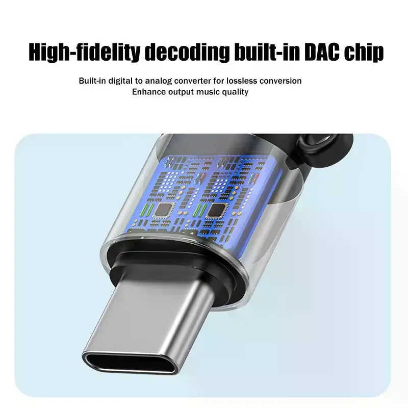 

Type C To 3.5MM Jack Headphones AUX Audio Adapter For Phone15/16/17 Huawei Digital DAC Decoder Converter