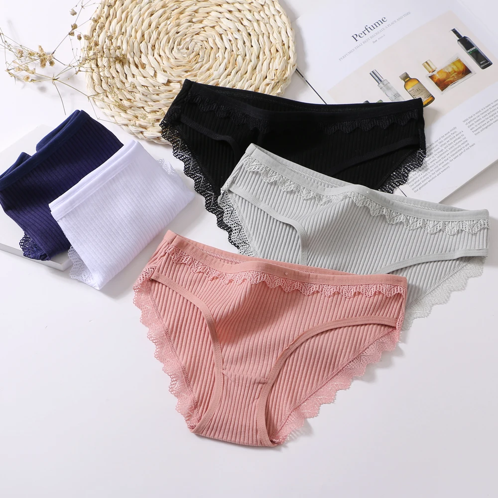 3 PCS Women Cotton Underwear Seamless panties Sexy panty Female Breathable Solid Color Underpants Girls' Lingerie Briefs-XL