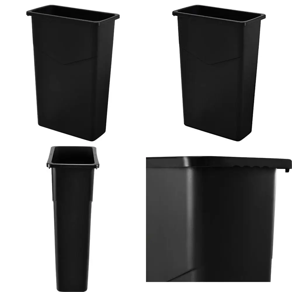 

Compact 23-Gallon Black Waste Bin for Industrial Use