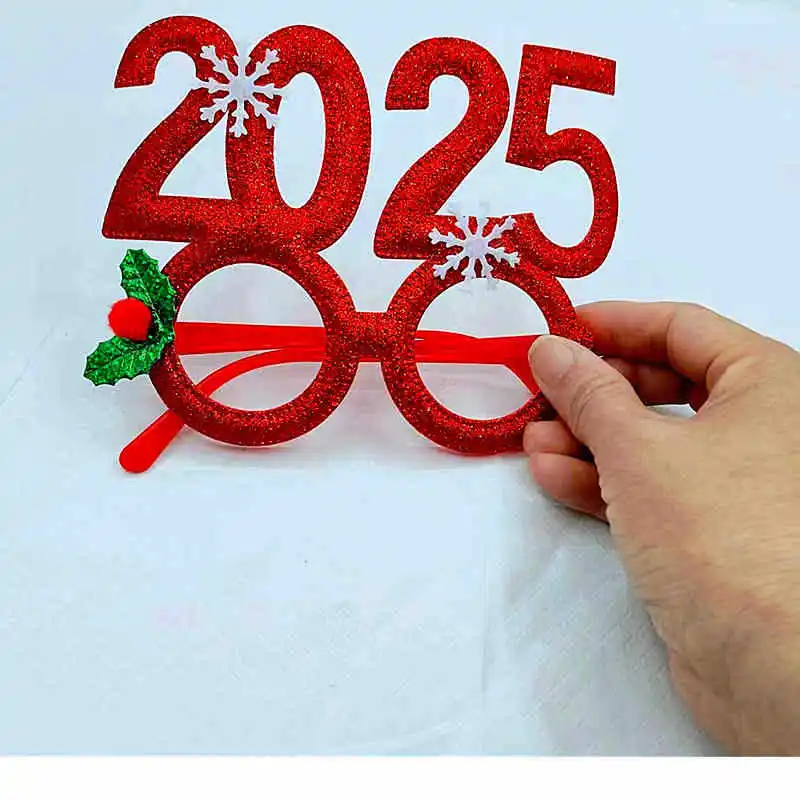 2025 New Christmas Glasses New Year Glasses Frame Decorations for Kids Birthday Party Supplies Christmas Party Photo Props