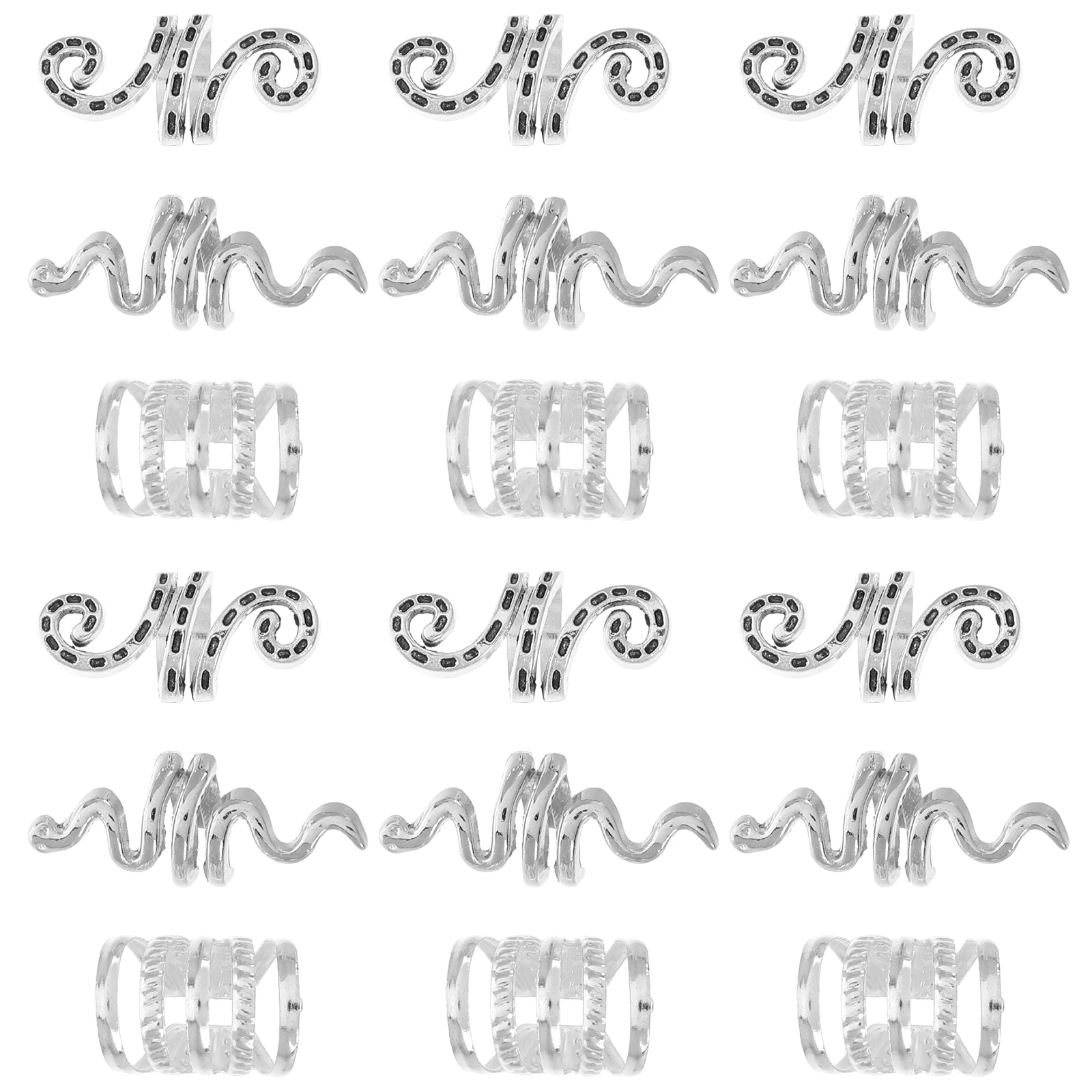 

20 Pcs Dreadlocks Accessories Hair Pins Braid Jewelry for Women Hoop Silver Decorations