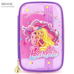 Kawaii Barbie Top Model Pencil Case Multi-Style Cartoon Barbie Stationery Box School Students Children Large Capacity Pencil Bag