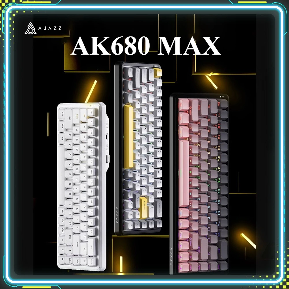 

AJAZZ AK680 MAX Магнитный переключатель Механические клавиатуры Горячая замена 8k Скорость заката RGB Индивидуальная проводная игровая клавиатура ПК Киберспорт