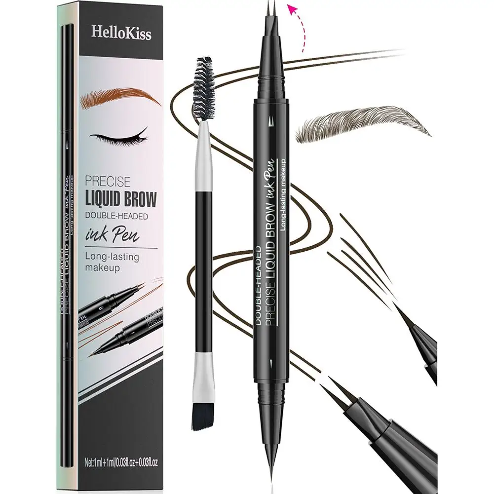 Two-pronged Eyebrow Pencil Natural Smooth Wild Eyebrows Waterproof, Sweat-proof Eyebrow Pencil Brows Makeup