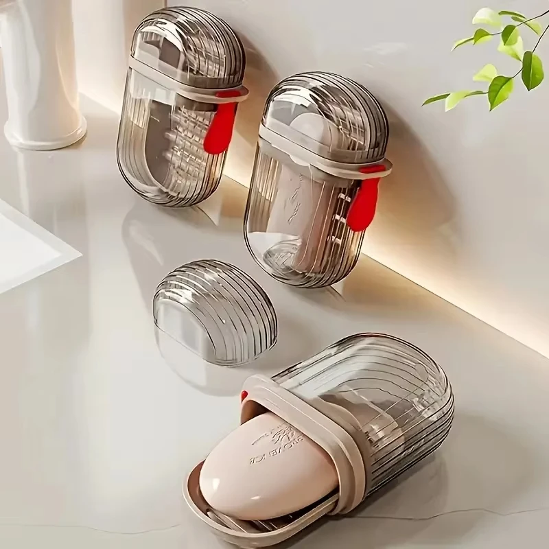 1/2pcs Creative Travel Soap Box with Lid Sealed and Drainable Portable Small Soap Box for Business Trip Travel Soap Box