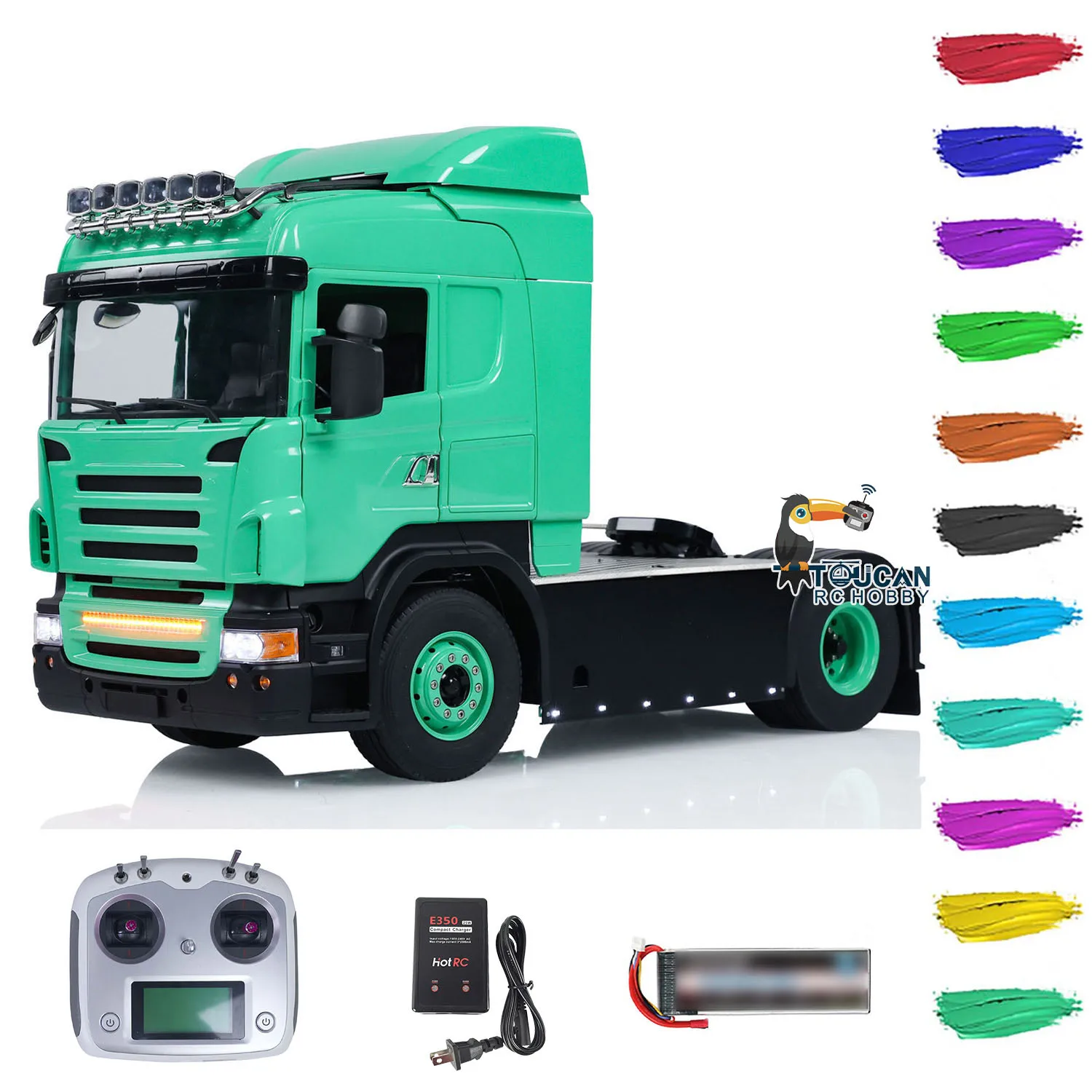 

RTR LESU Metal Chassis 1/14 RC Tractor Truck 4X4 Wireless Controlled Ready to Run Remoted Cars Toys Model for Boys THZH1786-SMT3