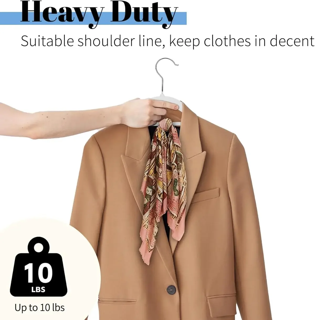 10 قطع من شماعات الملابس المخملية الراقية، شماعات ملابس متدفقة غير قابلة للانزلاق، شماعات ملابس صلبة، شماعات ملابس شديدة التحمل