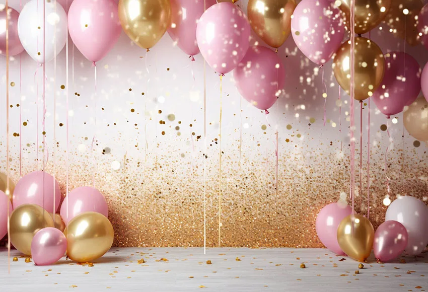 Mehofond Photography Background Glitter Wall Pink Balloons Child Birthday Party Cake Smash Portrait Decor Backdrop Photo Studio