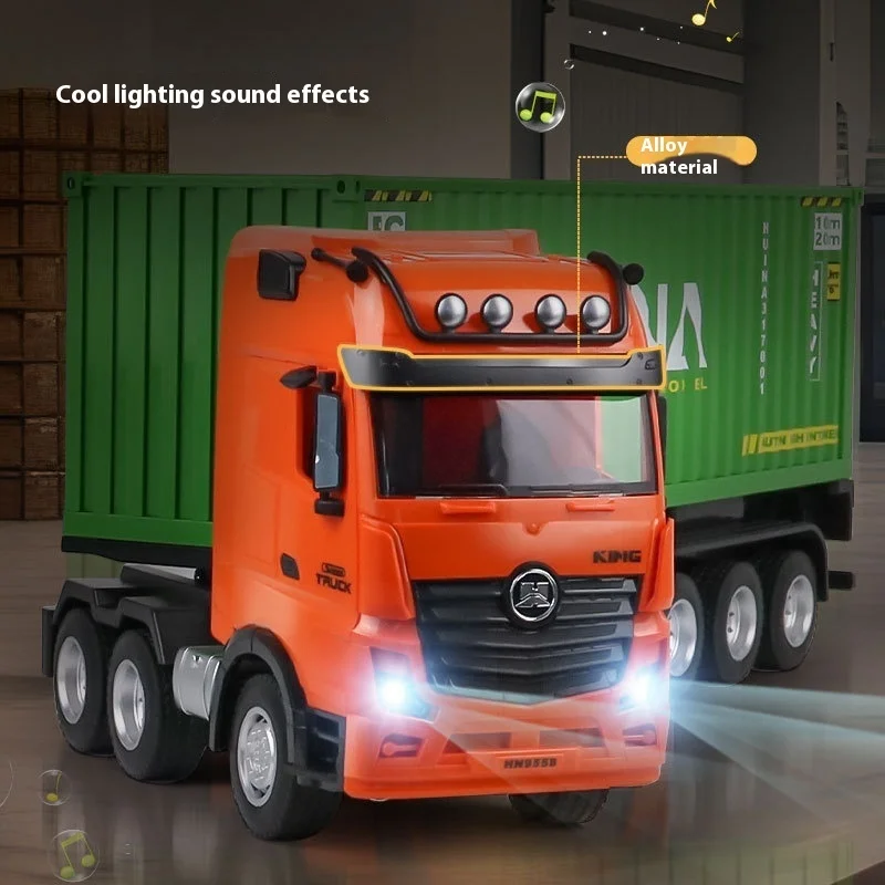 New 1317 Nine-Channel Alloy Remote Control Container Truck Transport Electric Semi-Trailer Tractor Trailer Remote Control Toys