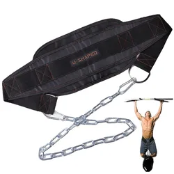 Cintura per sollevamento pesi in Neoprene spesso con cintura per immersione a catena per Pull Up Chin Up Kettlebell Barbell Fitness Bodybuilding Gym Belt