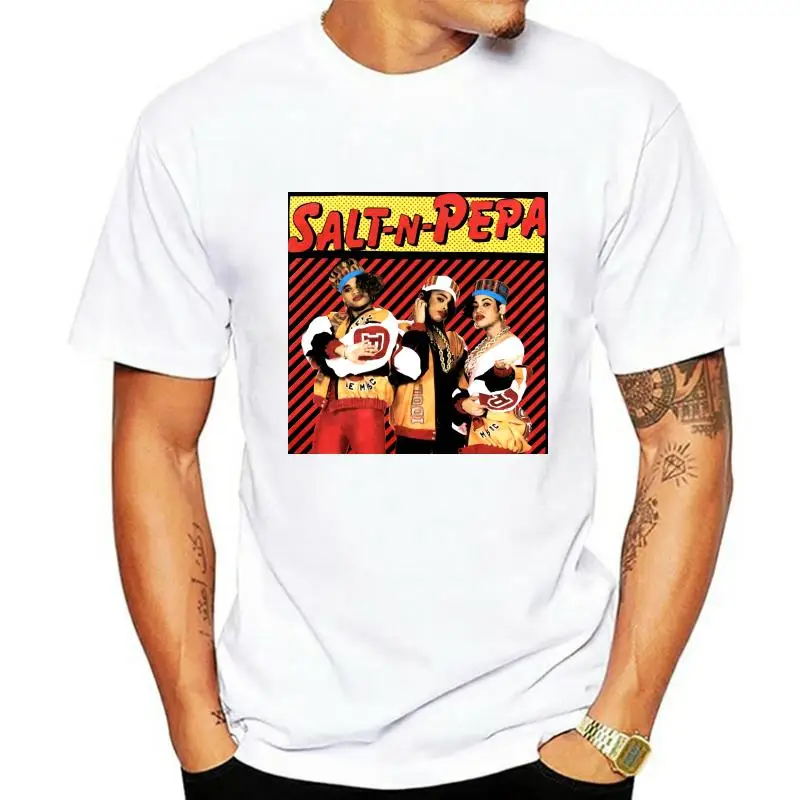 Male fashion t-shirt cotton top cotton T-shirt brand top Salt N Pepa MenS Retro Photo T-Shirt Popular Tee Shirt