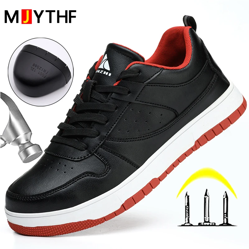 Black Anti Slip And Wear-resistant Casual Safety Shoes Anti-Smash Anti Puncture Work Sneakers Indestructible Shoes Protective