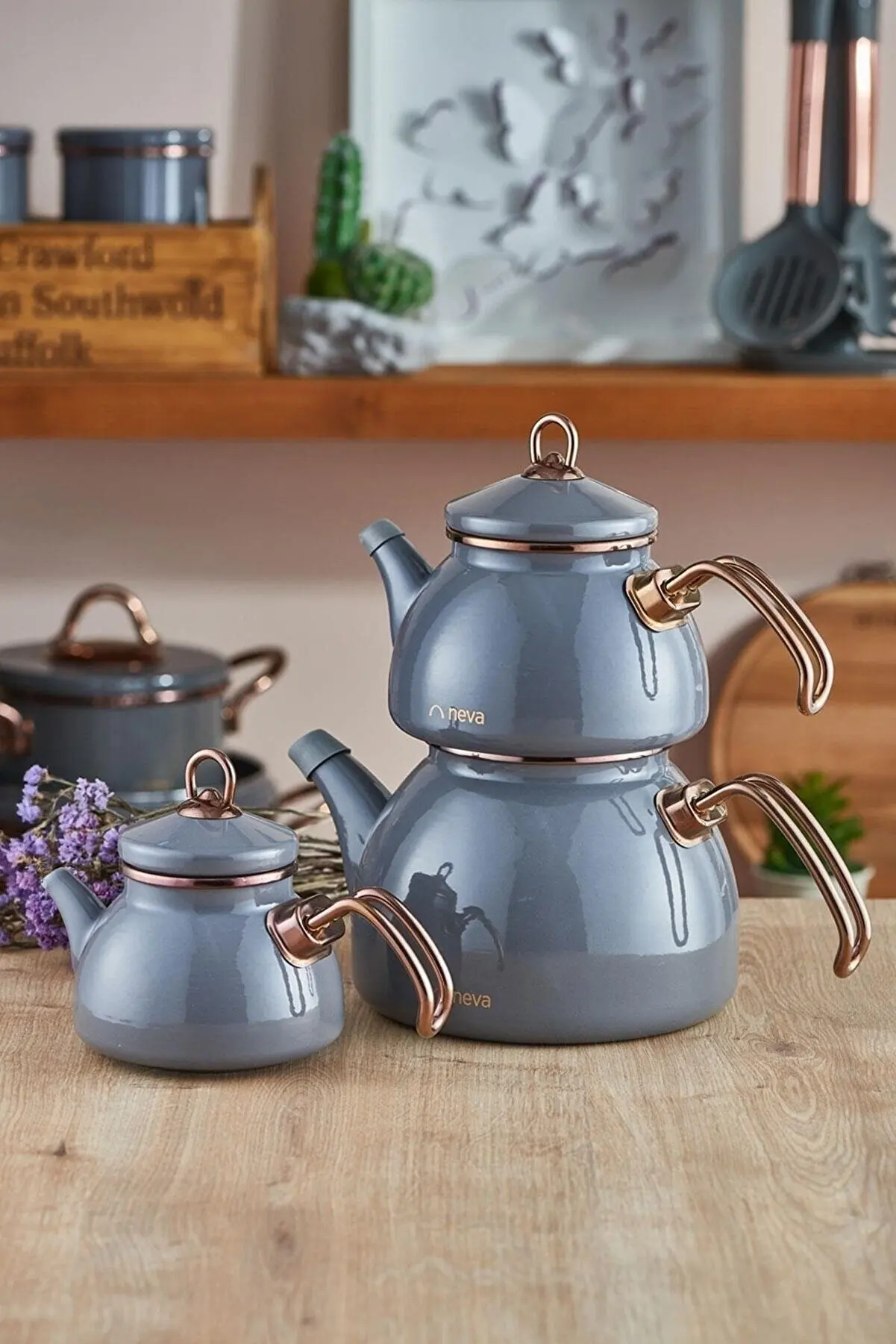 Double Infuser Enamel Non-Stick Fireproof Teapot Set Heat Resistant Stainless Tea Infuser Kettle Handmade Teapot