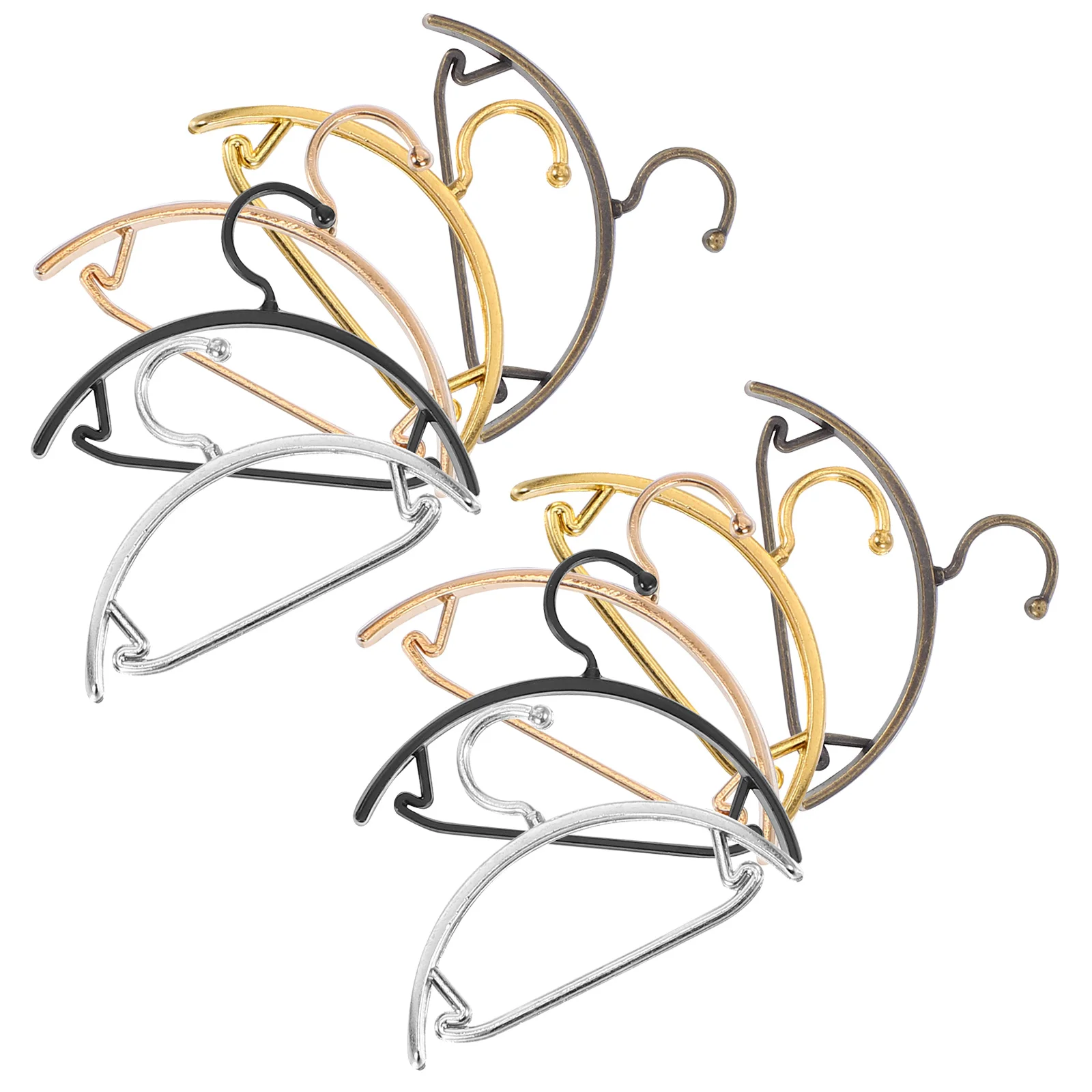 

10pcs Miniature Metal Clothes Hangers For Dollhouse Clothes Display Photography Props Hangers Mini Furniture Mini Decorations