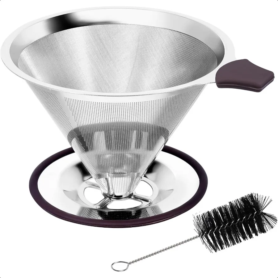 

Pour Over Coffee Filter Paperl Pour Over Coffee Dripper Slow Drip Pour Over Coffee Maker for 12 Cups Brew Double Mesh Design of