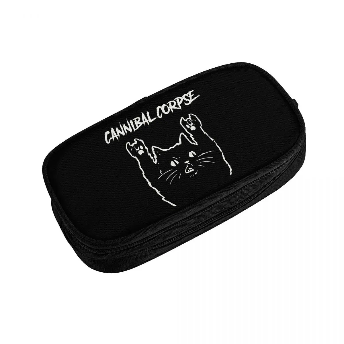 Death Metal Cannibal Corpse Pencil Case Fun Cat Pen Box Pencil Bags Student Large Storage Students School Cosmetic Pencilcases
