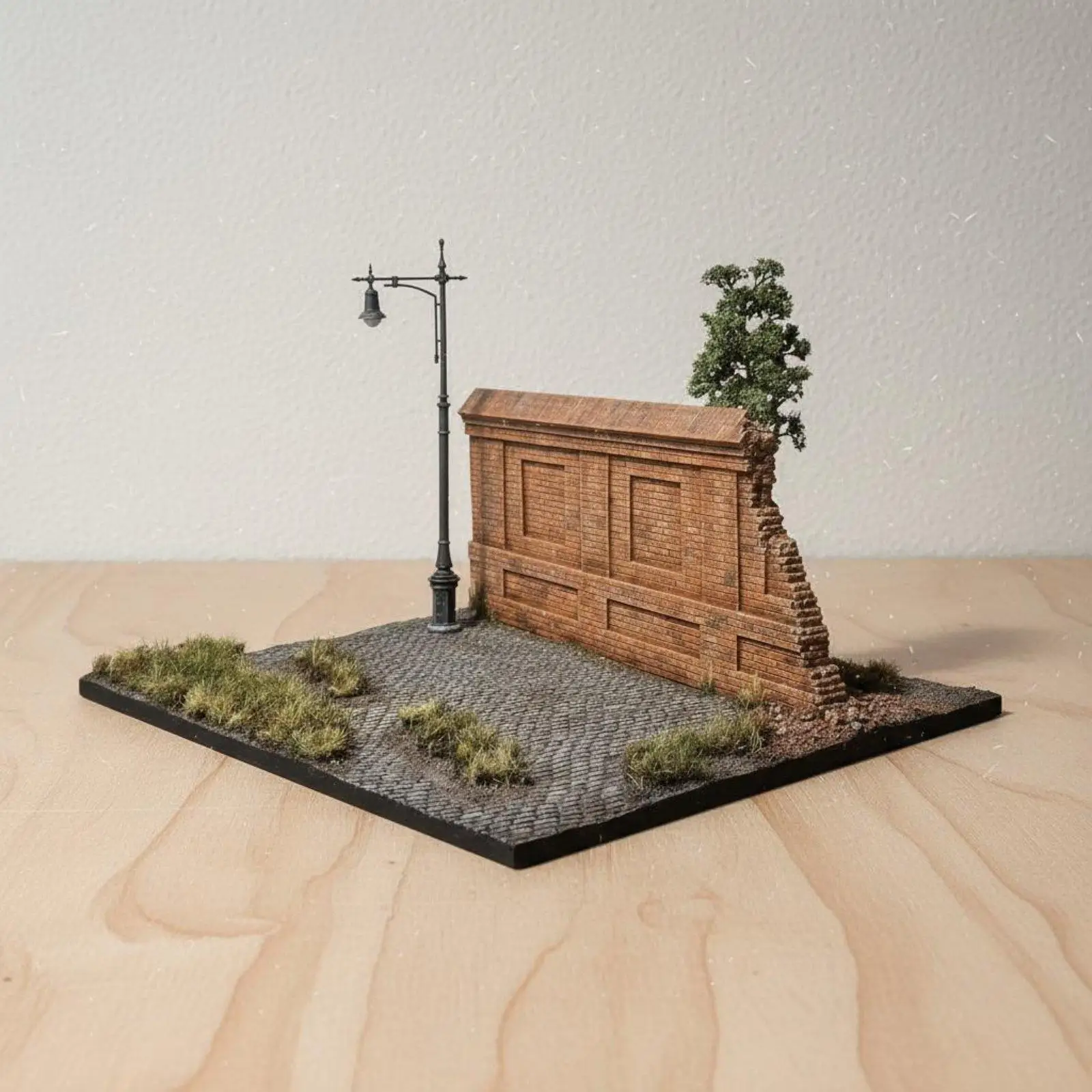 WW2 Metropolis Corner Display Scene Resin Paved Wall Display Base Historic