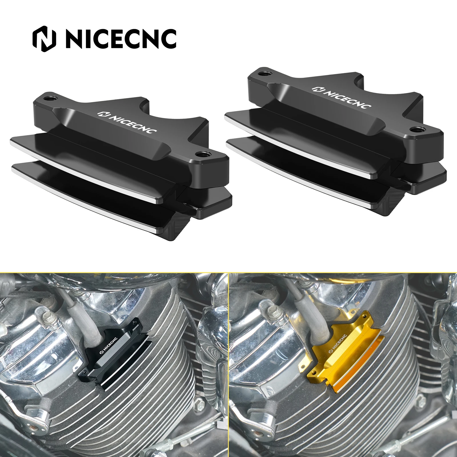 

For 17-Up Harley Road King Street Glide/ST/Special Engine Finned Spark Plug Covers for Fat Bob 114 Fat Boy Street Bob Road Glide