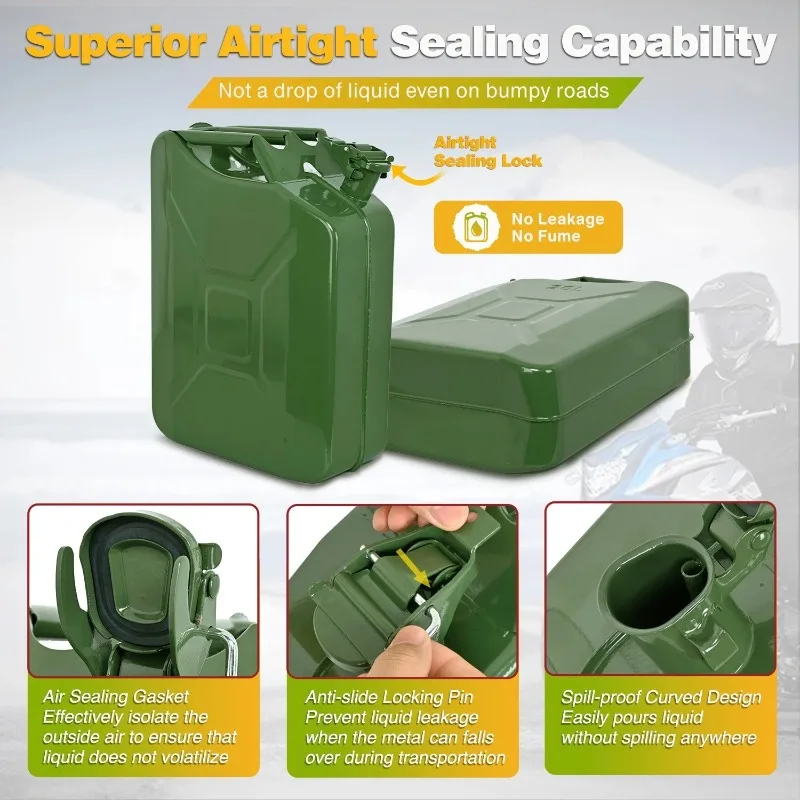 Universial 10L 20L Diesel Fuel Tank Oil Supply Can Pack for Offroad SUV ATV Motorcycle Tricycle Fuel Container