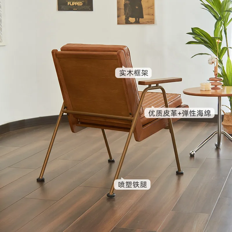 Industrial Vintage American Loft Wrought Iron Dining Chair Minimalist Light Luxury Accent Chair For Bar Cafe Living Room
