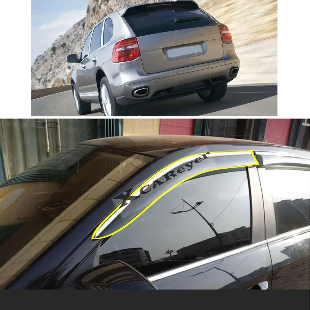 For PORSCHE Cayenne 2006 2007 2008 2009 2010 Car Body Styling Sticker Plastic Window Glass Wind Visor Rain/Sun Guard Vent Parts