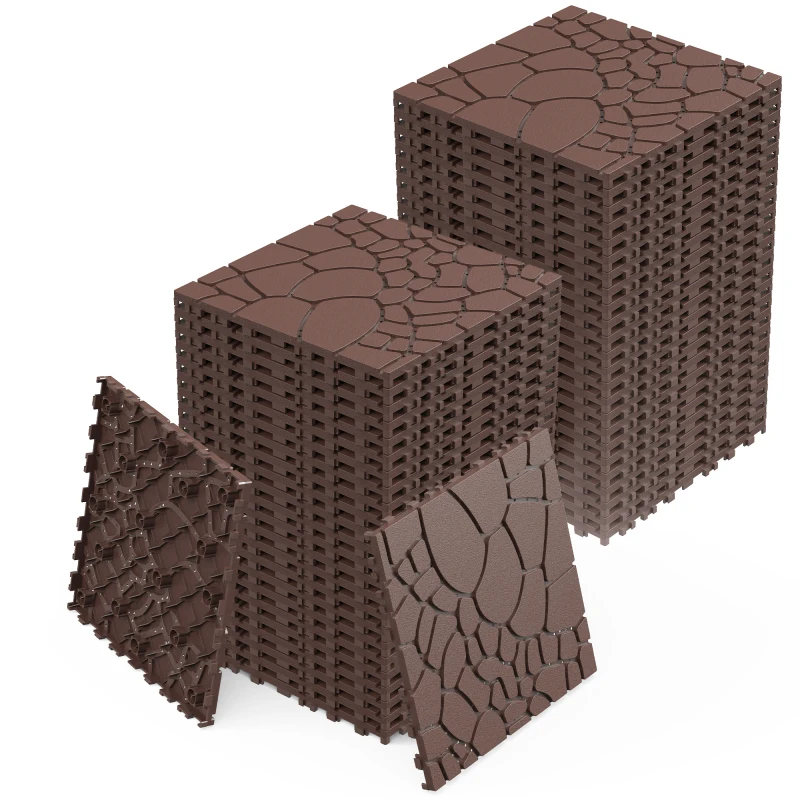 

Stone texture 12" Patio Deck Tiles, DIY Module Interlocking Decking Tiles Floor Tile,Easy and Quick Installation Court Tiles