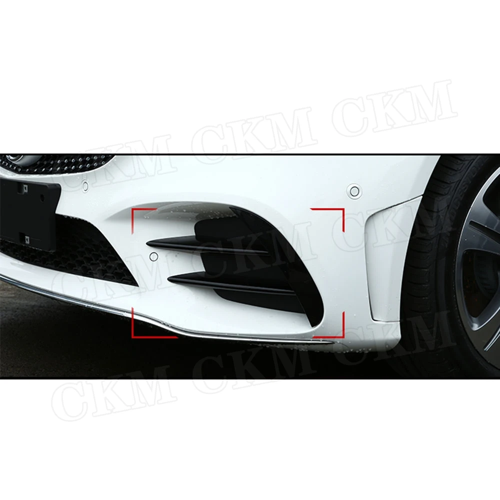 

for Benz C Class W205 C205 C180 C260 C300 2019-2022 Carbon Fiber Front Bumper Fog Lamp Decoration Strips Trim ABS Cover 6PCS/Set