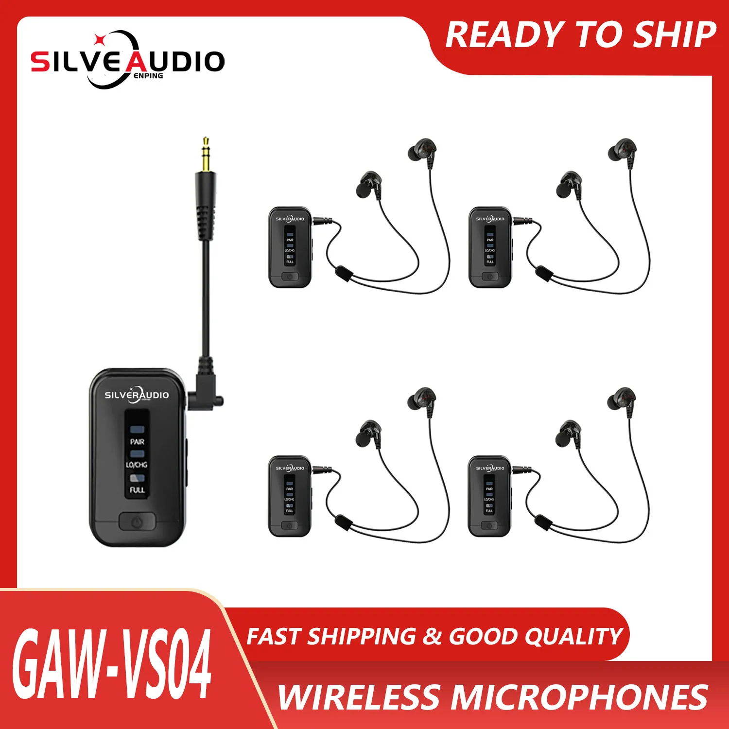 

GAW-VS04 One For Four Wireless Monitoring Headphones Stage Outdoor Wireless Monitoring Bands Wireless Ear System