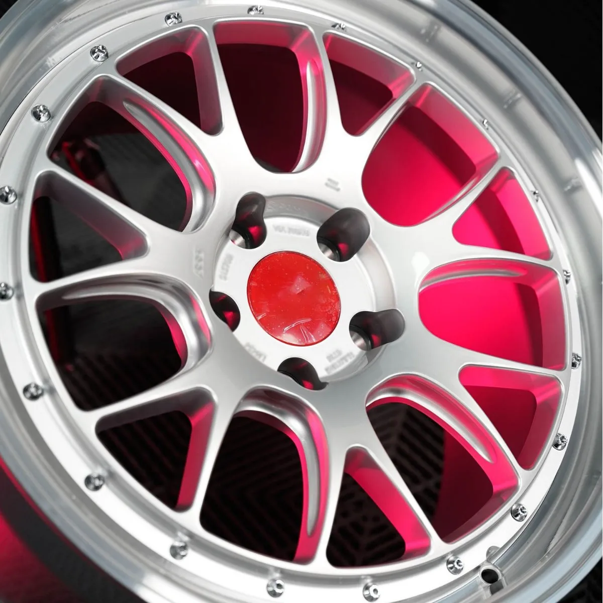 Dished 2 Piece Forged Rims 17-22In Brushed Silver Multi Y-Spoke With Rivet Design for and Tuner Vehicles