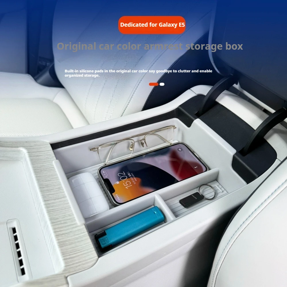 For Geely Galaxy E5/EX5 Car Center Console Armrest Box Original Color Storage Box Interior Main Driver Armrest Box Grid Divider