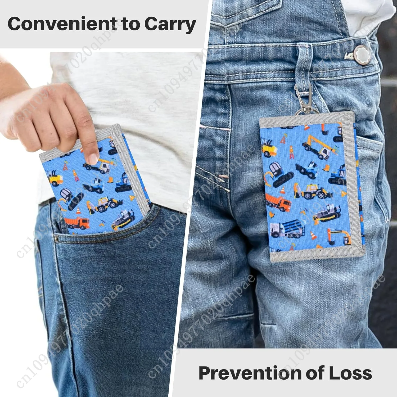 Kids Wallet for Boys Trifold Wallet for Kids Ages 4-16 with Keychain Holder and Zippered Coin Pocket Durable Boy Wallets, Boys W