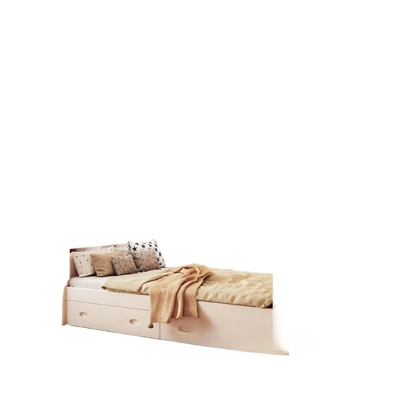 All-Solid Wood Wardrobe Bed, Integrated Single Bed, Pink Princess Bed for Girls