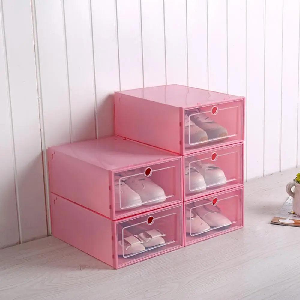 Storage Transparent Shoes Drawer Case Stackable Sundries Box Rack Organizer