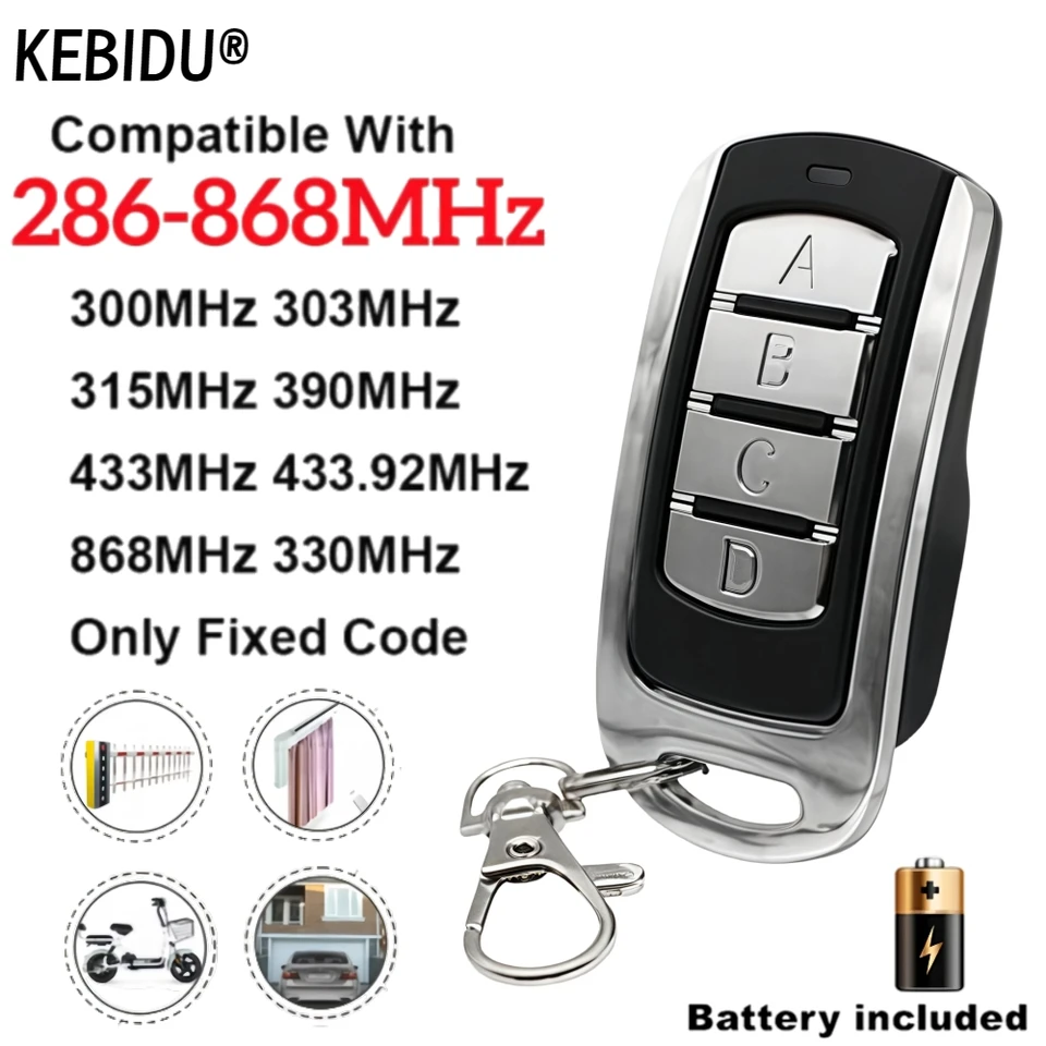 다중 주파수 차고 원격 제어 286MHz-868MHz 멀티 브랜드 게이트 제어 무선 송신기 433MHz 315MHZ 868mhz 키 체인