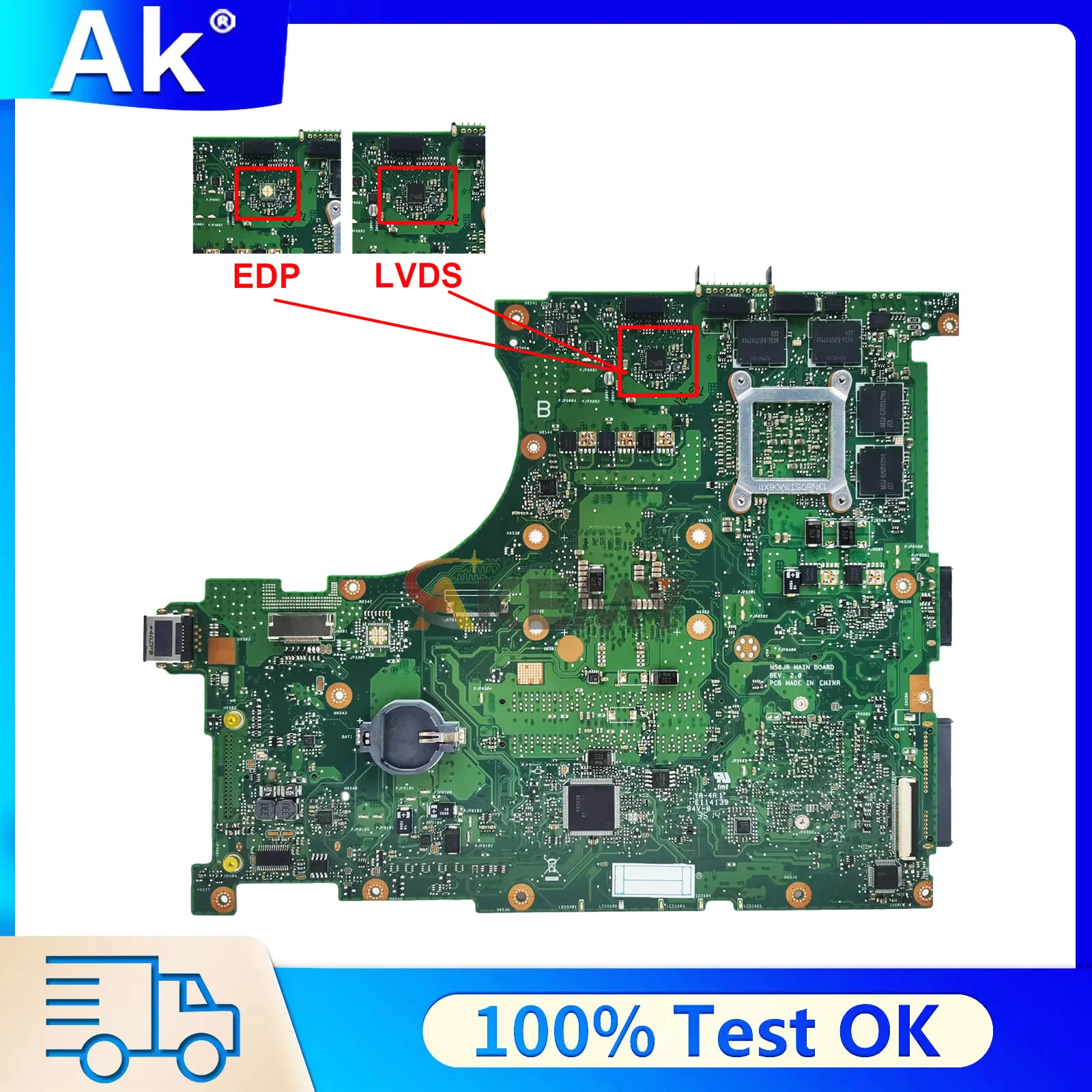 N56JR G56JR Mainboard For ASUS N56J G56J Laptop Motherboard I5-4200HQ I7-4700HQ CPU GTX760M