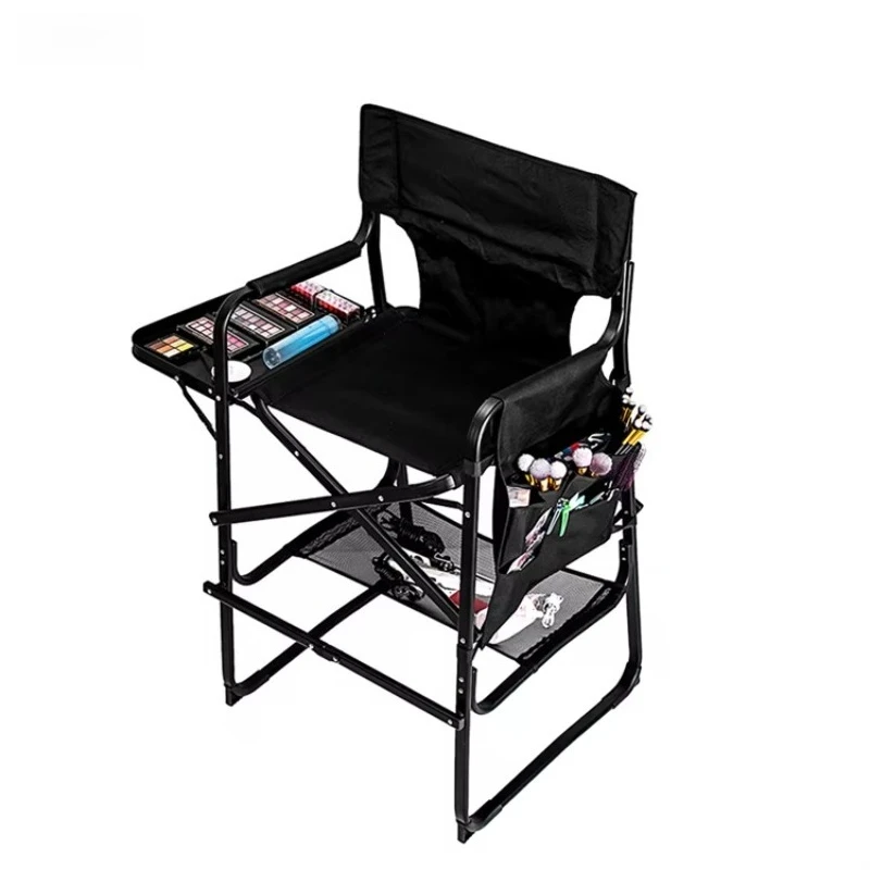 Folding Nail Polish Barber Hairdressing Chair Portable Aluminum Professional Salon Makeup Chair