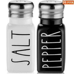 2pc Salt and Pepper and Condiment Storage Container Shakers Set Cute Modern Farmhouse Kitchen Decor for Home Restaurants Wedding