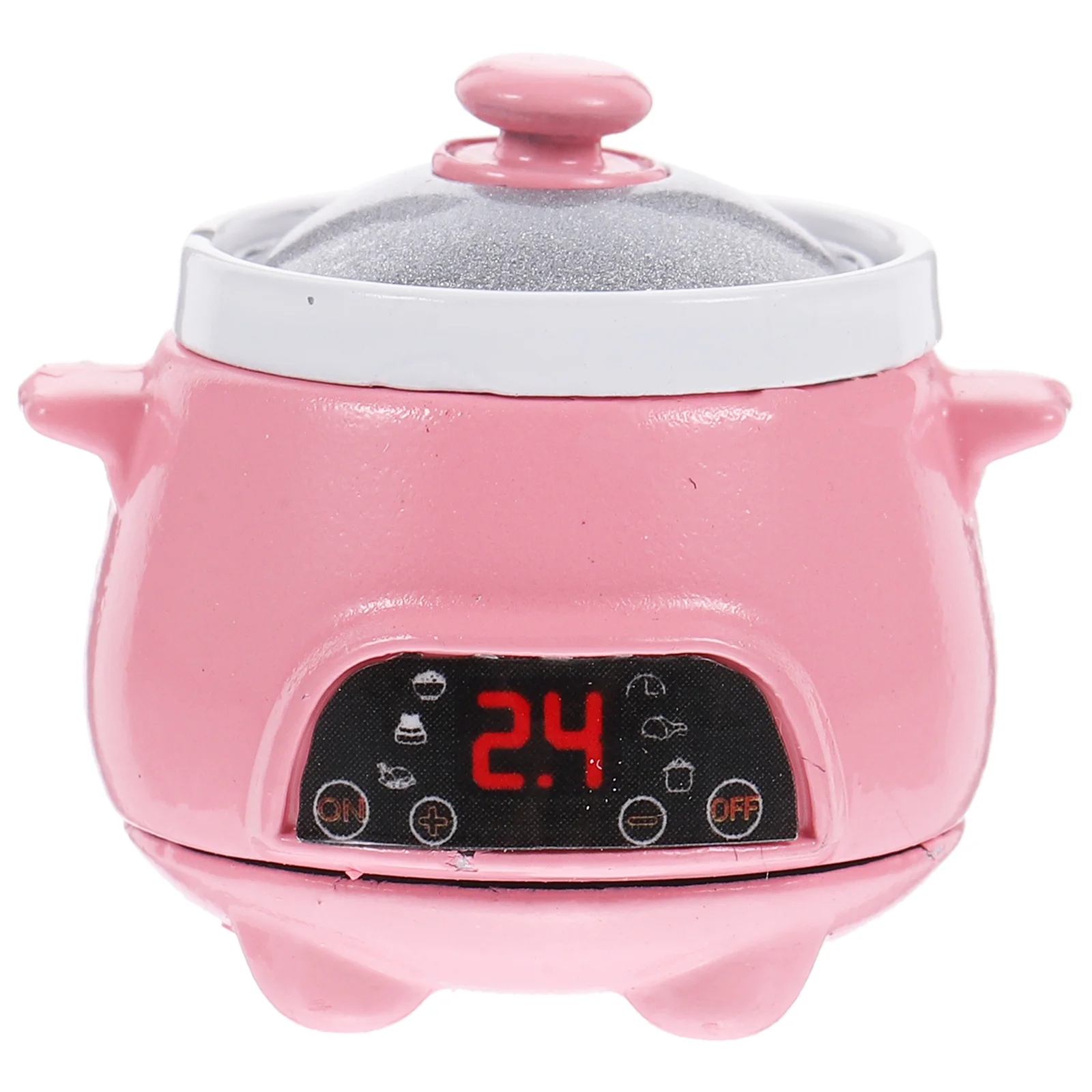 

Rice Cooker with Cutlery House Decoration Cookware Miniature Scene Model Kitchenware Toy